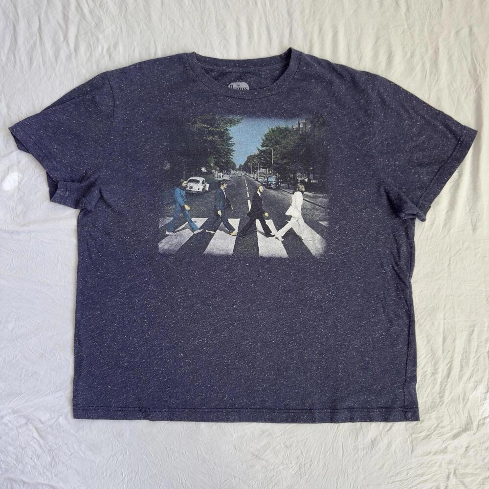 The Beatles Abbey Road Graphic‎ T-shirt Men XL Heather Blue Short Sleeve Music